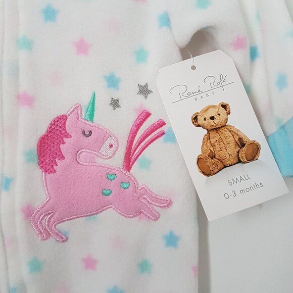 Rene Rofe Baby 0-3 Months Girls White/Turquoise One Pc Outfit - NWT - Picture 3 of 5